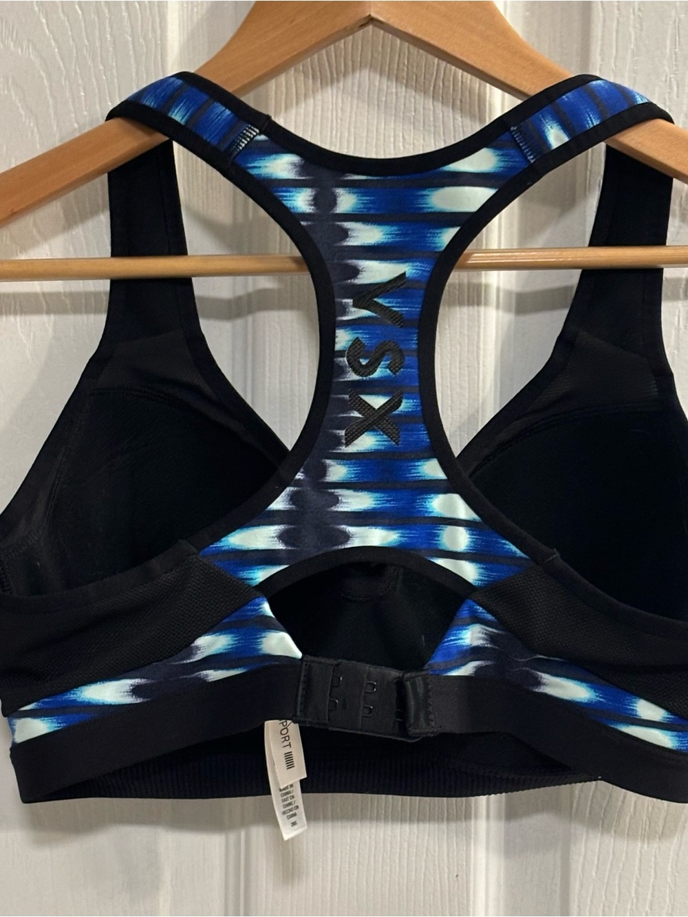 Victoria’s Secret VSX Sport Racerback Sports Bra 36C Blue Print Maximum Support - Picture 3 of 8